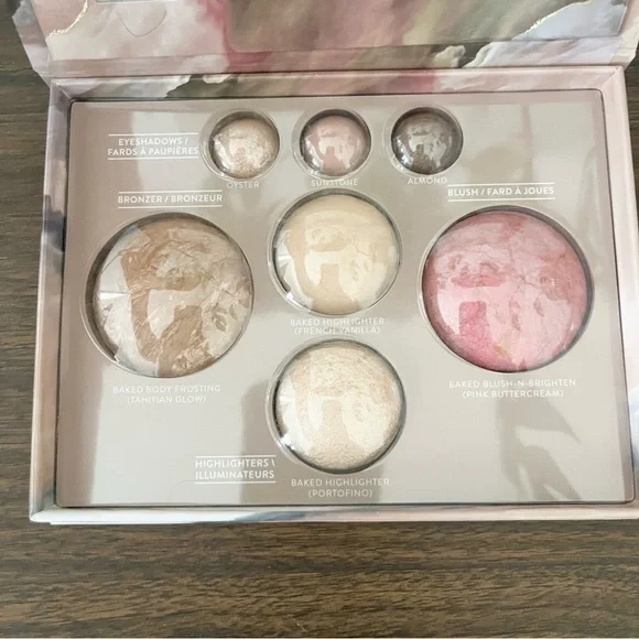NWOT Laura Geller Baked Full Face Basics Palette Makeup Box Pink and Gold - Picture 4 of 6